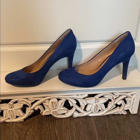 Kelly & Katie Royal Blue Isabella Suede Cobalt Blue Suede heels  Size 9 - Picture 1 of 7